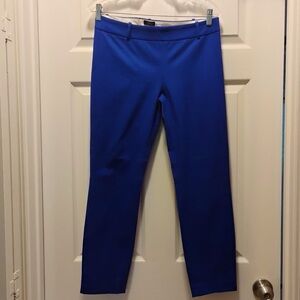 J. Crew Minnie Pants Bright Blue Cropped Straight Leg Side Zip Women's Size 4